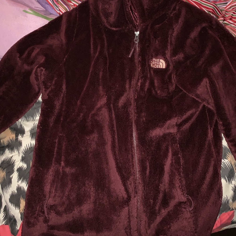 Burgundy fleece jacket WORN ONCE